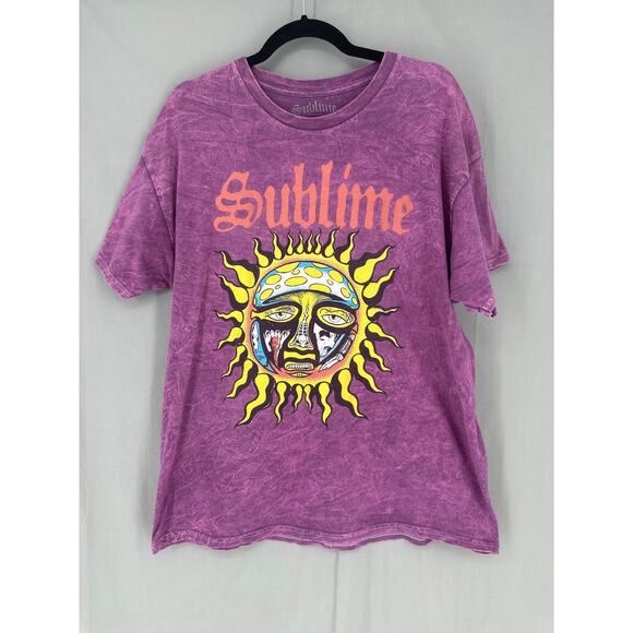 Sublime Shirt Mens XL Purple Sun 40 Oz Freedom Graphic Tee Music Band 90s - Picture 1 of 6